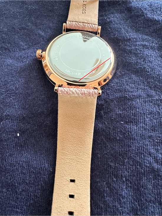 Michael Kors Pink Leather Strap Watch with Rose Gold Case